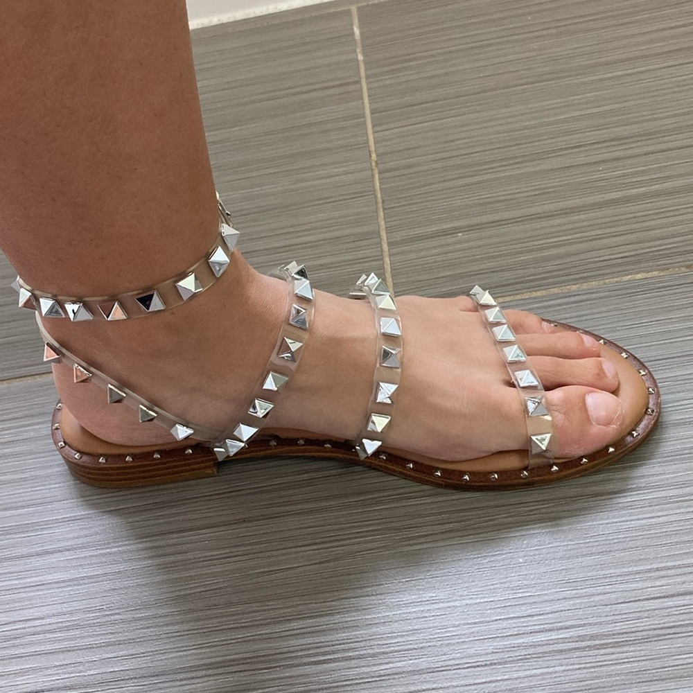 Cushionaire silver gem sandals